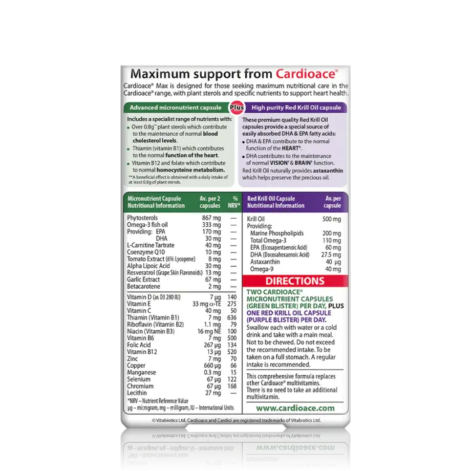 Vitabiotics Cardioace Max- 84 Capsules