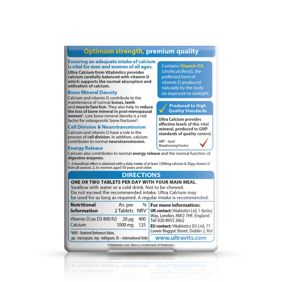 Vitabiotics Ultra Calcium & Vitamin D-30 Tablets