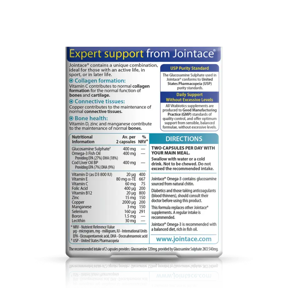 Vitabiotics Jointace Omega-3 &Glucosamine- 30 Capsule
