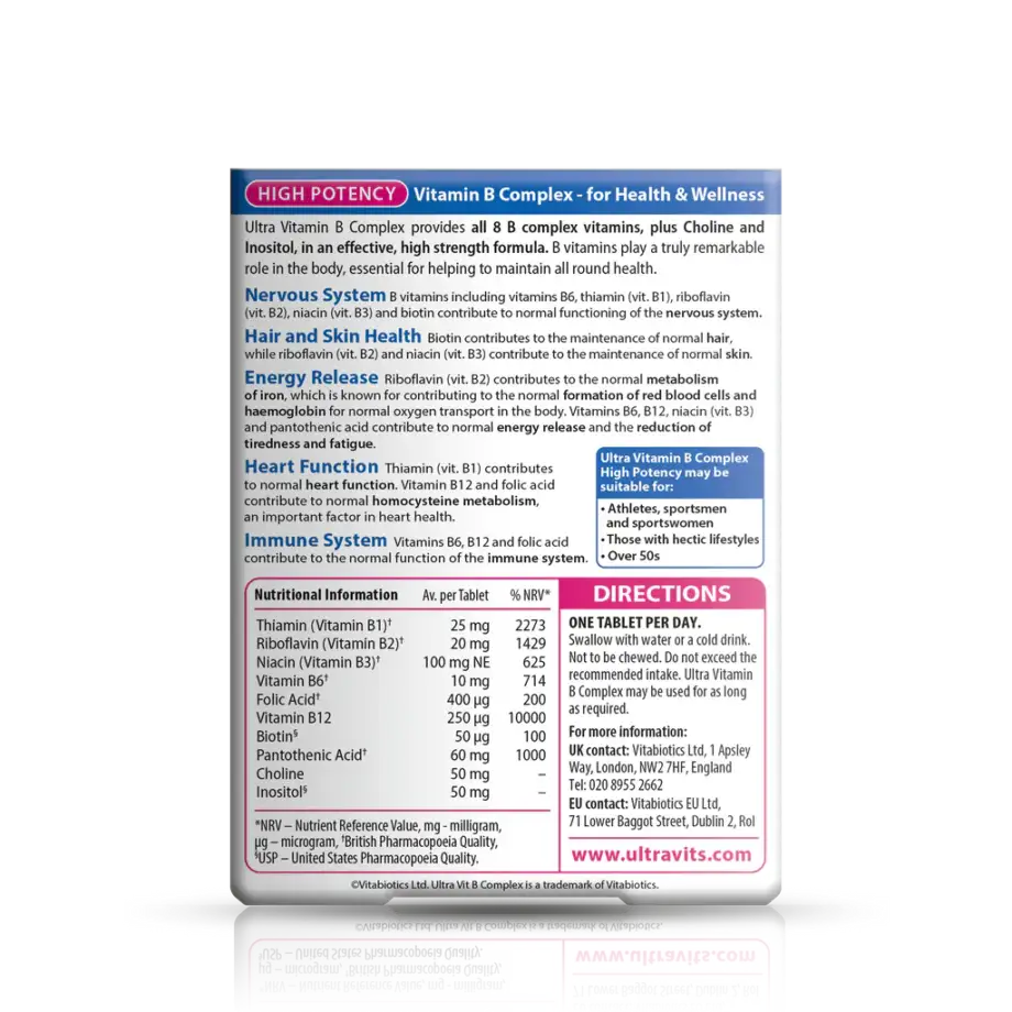 Ultra Vitamin B High Potency Tablets-60 Tablets